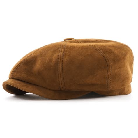 Stetson Hatteras Goat Suede Brown Newsboy Cap 6847401 68