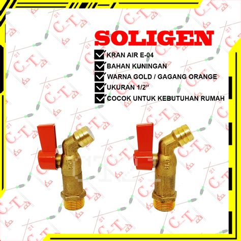 Central Tools Soligen Kran Air Kuningan Keran Air Gagang Pendek