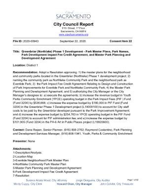 Fillable Online City Council Report Sacramento Fax Email Print