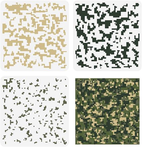 Wholesale FINGERINSPIRE 12 Pcs Camo Print Stencils 30x30cm