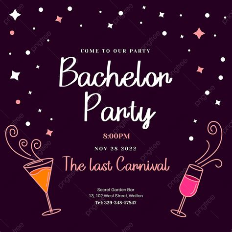 Farewell Bachelor Party Cocktail Party Invitation Card Template ...