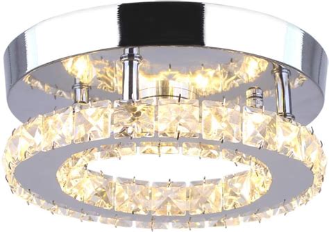 Dixun Contemporary Mini Crystal Chandelier Flush Led Crystal Ceiling