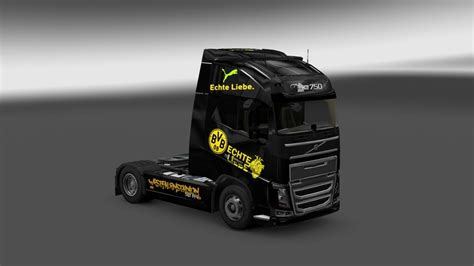 ETS2 Volvo FH Borussia Dortmund v alle Skins Mod für Eurotruck Simulator 2