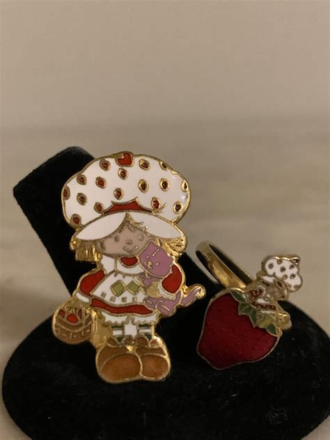 Strawberry Shortcake Enamel Pin Ring Gem