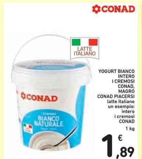 Yogurt Bianco Intero I Cremosi Magro Conad Piacersi Kg Offerta Di