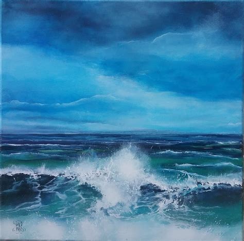 La Vague Peinture Par Roselyne Rollant Rose Artmajeur En