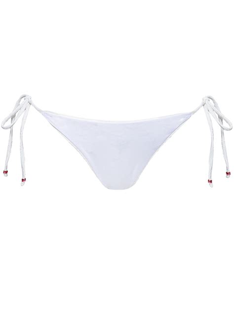Maaji White Whisper Shining Low Rise Tie Side Bikini Bottom Beach Swim Collective