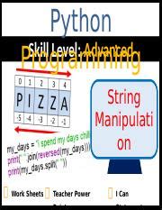 String Manipulation Teacher Ppt Pptx Python Skill Level Advanced