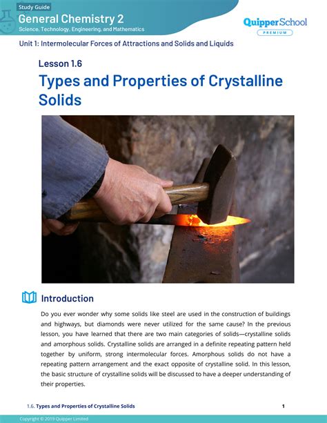 SOLUTION: 1 6 types and properties of crystalline solids - Studypool