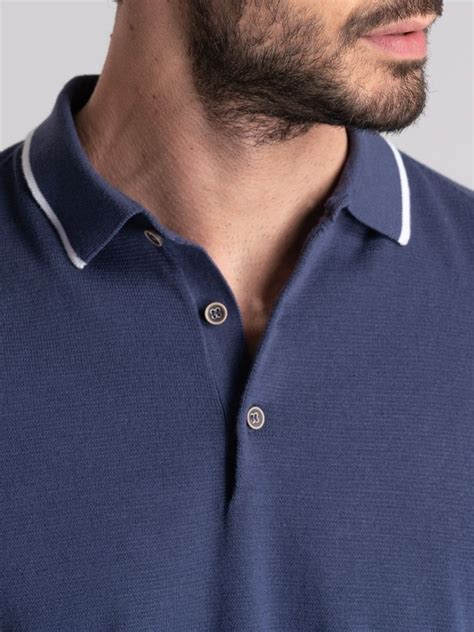 Polo Uomo Mezza Manica In Maglia Calata Con Contrasti Invidia 1973