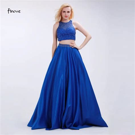 Buy Finove Royal Blue Beading Prom Dresses Backless