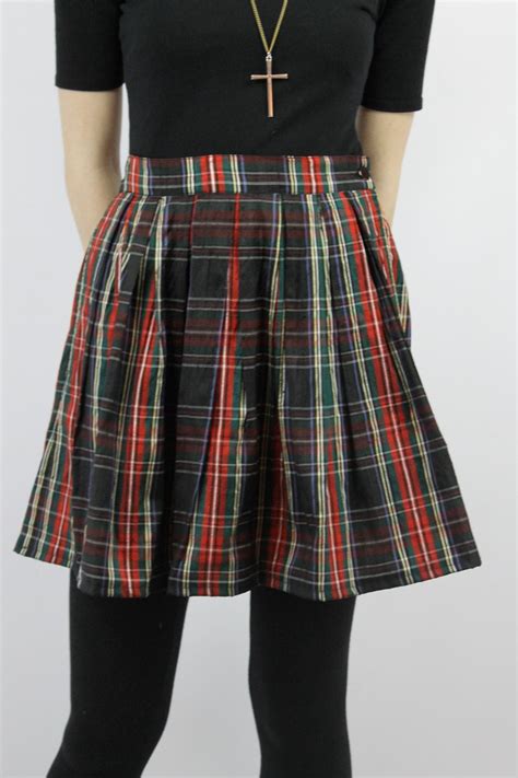 Vintage 90s Grunge Skirt Plaid Mini Skirt Tartan Plaid Skirt