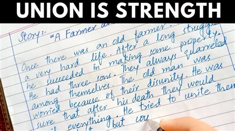 Union Is Strength In English The Farmer And His Sons Story