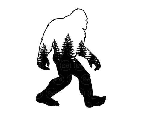 Bigfoot Svg Forest Svg Big Foot Print Svg Yeti Svg Etsy