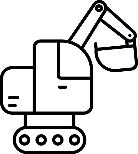 Excavator Icon In Black Outline 24198198 Vector Art At Vecteezy