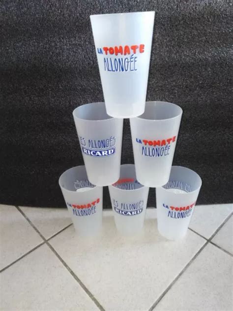 LOT DE 6 gobelets ecocup les allongés tomates neuf ricard EUR 10 00