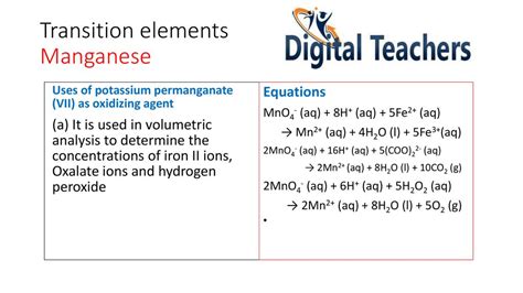 Transition Elements Manganese Ppt Download