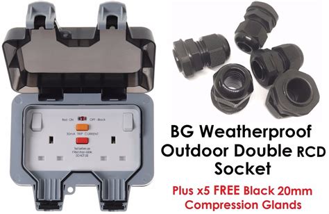 Bg Weatherproof Rcd Ip Outdoor A Double Socket Wp Rcd Free Mm