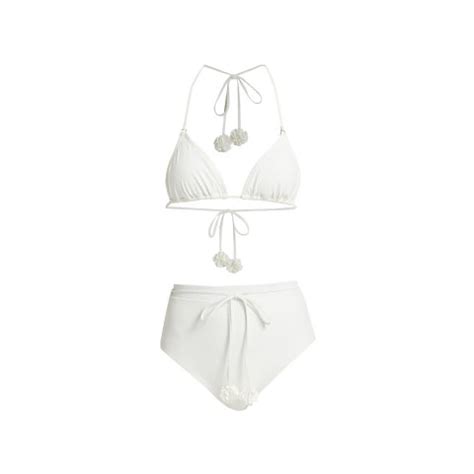Everley Flower Trim Halterneck Bikini Set 比基尼套装 245 00 超值好货 北美省钱快报