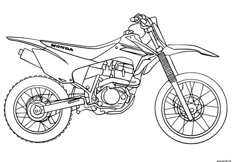 Coloriage Moto Cross Tout Terrain Honda JeColorie