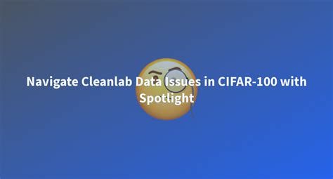 Navigate Cleanlab Data Issues In CIFAR 100 With Spotlight A Hugging