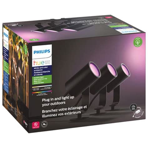 Phoenix Location Appears New Philips Hue Lily White And Color Outdoor Spot Light Base Kit 3 Spot