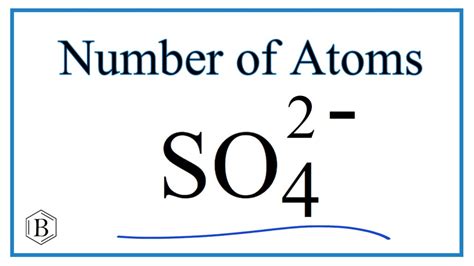 How To Find The Number Of Atoms In So4 2 Sulfate Ion Youtube