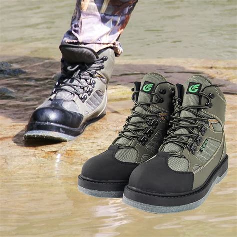 Breathable fishing wading shoes, wader shoes, felt sole wader boots, quick drying fishing boots ...