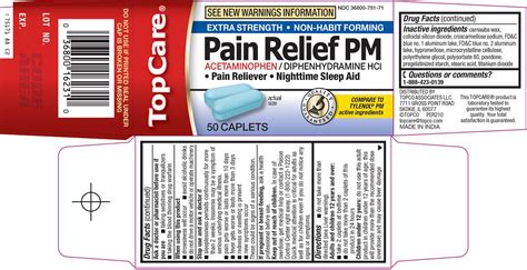 Topco Associates Llc Pain Relief Pm Drug Facts