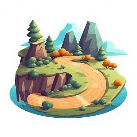 Premium AI Image | illustration of a cartoon drawing of a road