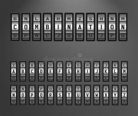 combination code lock alphabet stock illustrations  combination
