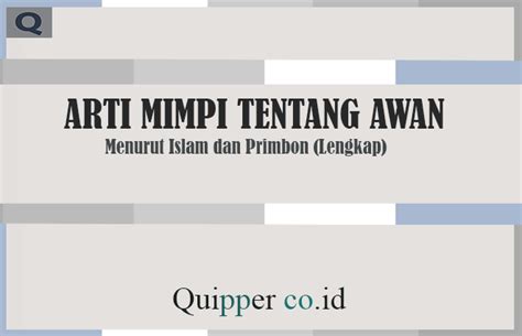 arti mimpi tentang awan menurut islam  primbon jawa