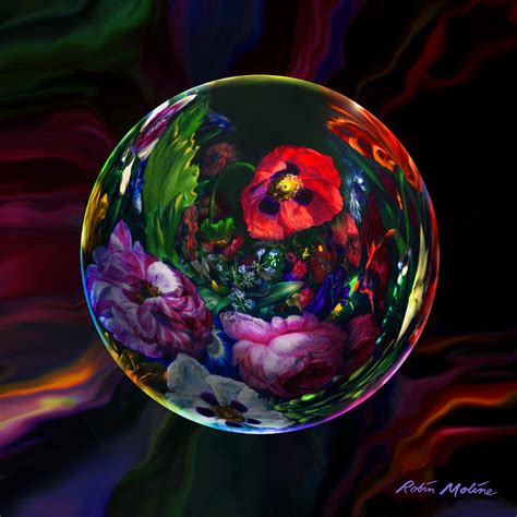 Floral Still Life Orb Digital Art by Robin Moline - Fine Art America