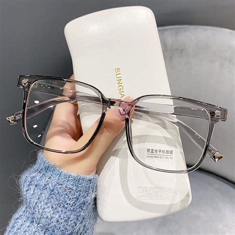 Korea Square Frame Anti Radiation Eyeglasses For Women Men Tr90 Glasses Shopee Philippines