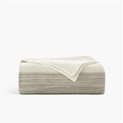 Truly Soft Marled Organic Beige And Ivory Cotton Piece Throw Blanket