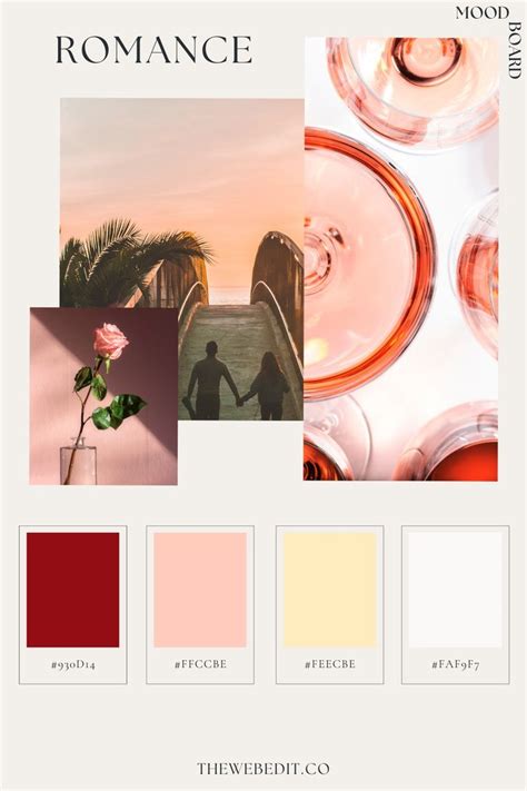 Redpink Mood Board Romantic By The Web Edit In 2024 Mood Board