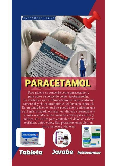 Flashcard Sobre El Paracetamol Enfermero Isaias Rivas