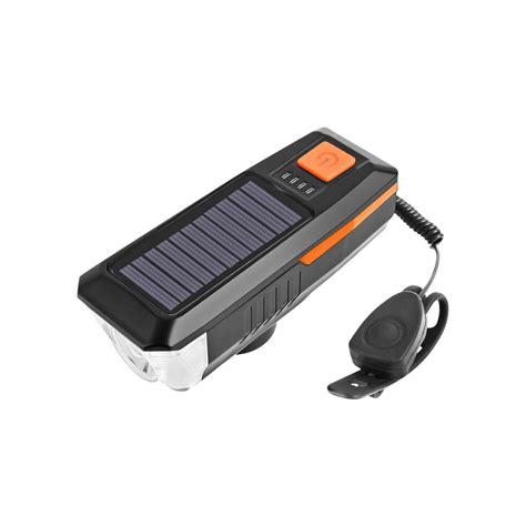 Yoloke Solar Powered Usb Rechargeable Bicycle Headlight With Strong Led