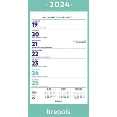 Brepols Calendrier Bloc Semaine Copie Conforme