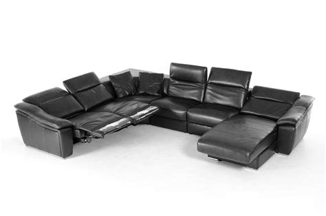 The Divani Casa Jasper Modern Black Leather Sectional Sofa Exhibits A