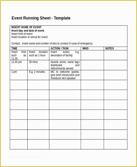 Free Run Chart Template Of 10 Run Sheet Templates Pdf Doc Heritagechristiancollege