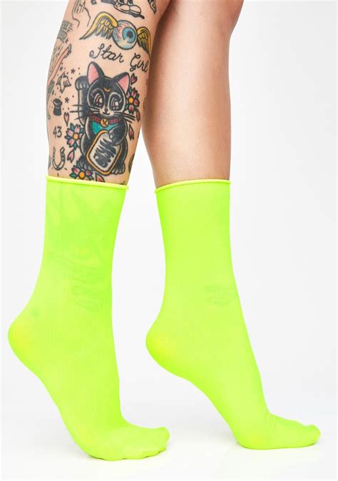 Neon Green Socks Neon Sock Green Socks Fashion