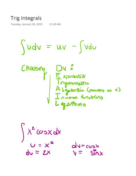 Trig Integrals Professor Rachel Krieger Trig Integrals Tuesday