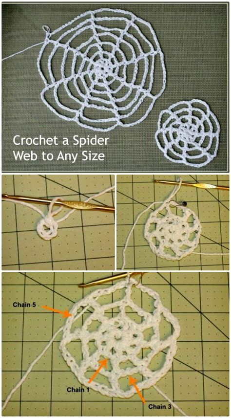 Crochet Spider Web To Any Size With Instructions For The Design And How