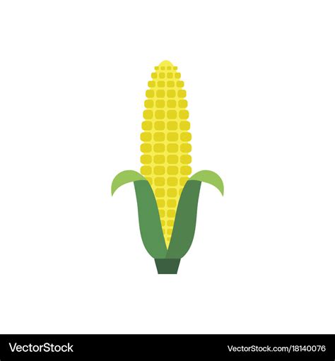 Corn yellow flat icon food natural organic logo Vector Image