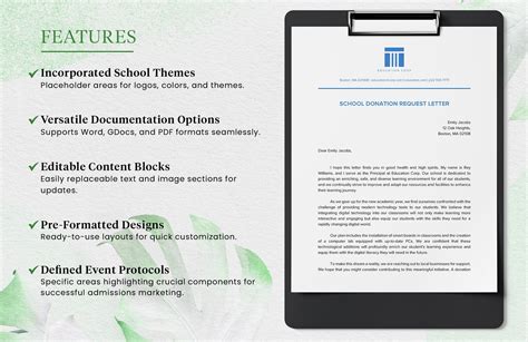 School Donation Request Letter Template in Word, PDF, Google Docs ...