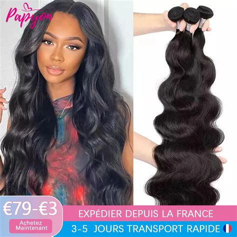 Papyon Tissage En Lot Br Silien Naturel Body Wave Pouces