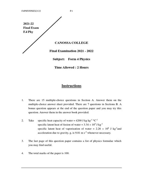 F4 Final Exam 2122 Pdf Water Airbag