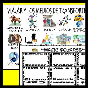 Spanish Transportation Vocabulary Activities Games Presentation