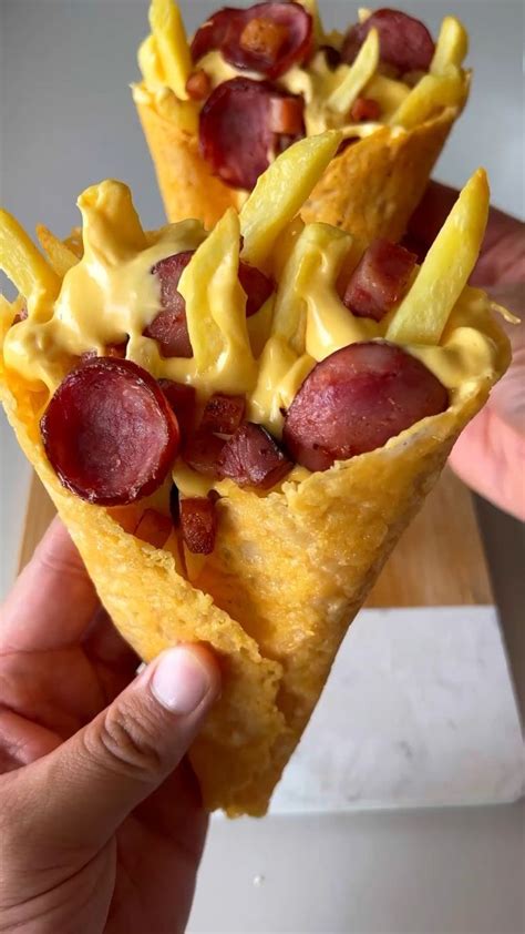 Cheese Cone With Potatoes Bacon And Cheddar Fun Yummy Snack Recipe